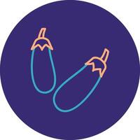 Eggplant Line Two Color Circle Icon vector