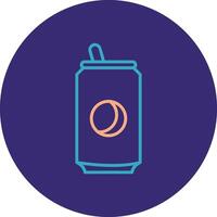 Soda Can Line Two Color Circle Icon vector