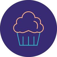 Muffin Line Two Color Circle Icon vector