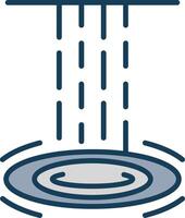 Waterfall Line Filled Grey Icon vector