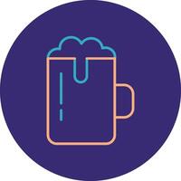 Beer Line Two Color Circle Icon vector