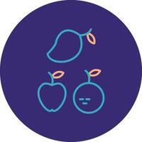 Fruits Line Two Color Circle Icon vector