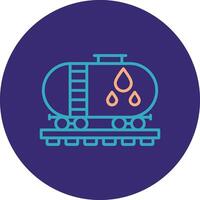 Oil Tank Line Two Color Circle Icon vector