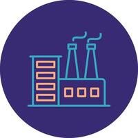 Power Plant Line Two Color Circle Icon vector