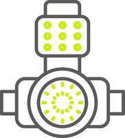 Head Light Line Two Color Icon vector