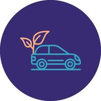 Eco Car Line Two Color Circle Icon vector