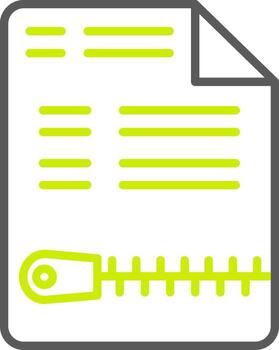 icono de dos colores de la línea de archivo zip vector