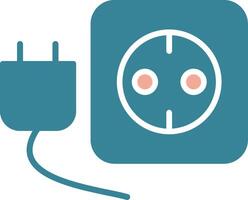 Plug And Socket Glyph Two Color Icon vector