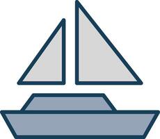 Boat Line Filled Grey Icon vector