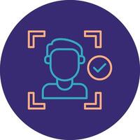 Face Detection Line Two Color Circle Icon vector
