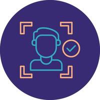 Face Detection Line Two Color Circle Icon vector