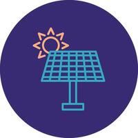 Solar Energy Line Two Color Circle Icon vector