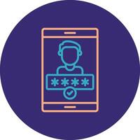 Authentication Line Two Color Circle Icon vector