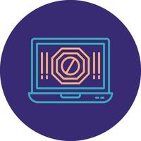Ad Blocker Line Two Color Circle Icon vector