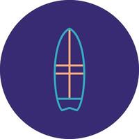 Surfer Line Two Color Circle Icon vector