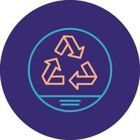 Recycle Line Two Color Circle Icon vector