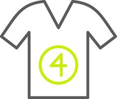 línea de camisa icono de dos colores vector