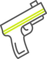 pistola línea dos color icono vector