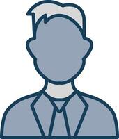 Man Line Filled Grey Icon vector