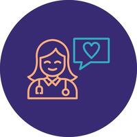 Medical Help Line Two Color Circle Icon vector
