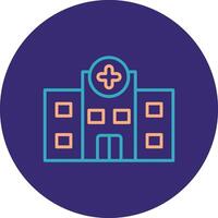 Hospital Line Two Color Circle Icon vector