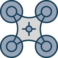 Drone Line Filled Grey Icon vector