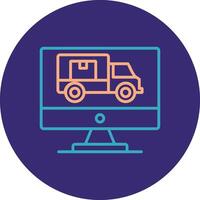 Logistics Line Two Color Circle Icon vector