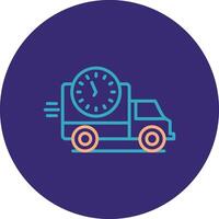 Delivery Time Line Two Color Circle Icon vector
