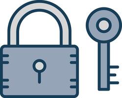 Lock Line Filled Grey Icon vector