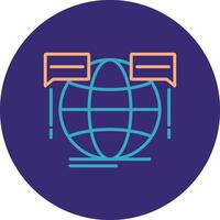 Global Forum Line Two Color Circle Icon vector