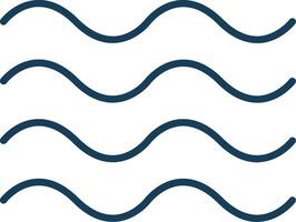 Waves Line Filled Grey Icon vector