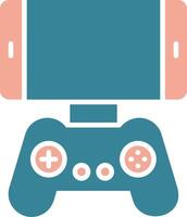 Mobile Game Glyph Two Color Icon vector