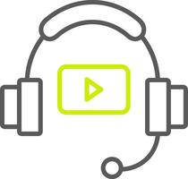 Headphones Line Two Color Icon vector