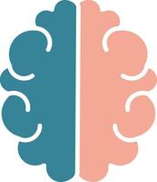 Brain Glyph Two Color Icon vector