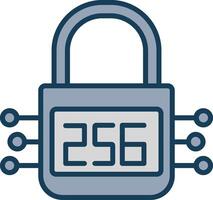 SHA 256 Line Filled Grey Icon vector