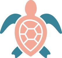 icono de dos colores de glifo de tortuga marina vector