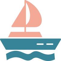 Boat Glyph Two Color Icon vector