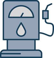 Oil Station Line Filled Grey Icon vector