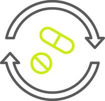 Pill Line Two Color Icon vector