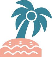 Palm Tree Glyph Two Color Icon vector