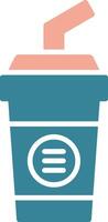 Cold Drink Glyph Two Color Icon vector