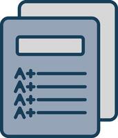 Report Card Line Filled Grey Icon vector