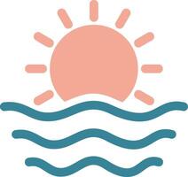 Sun Glyph Two Color Icon vector