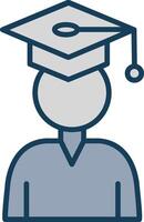 Student Line Filled Grey Icon vector