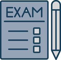 Exams Line Filled Grey Icon vector