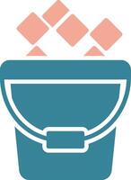 Ice Bucket Glyph Two Color Icon vector