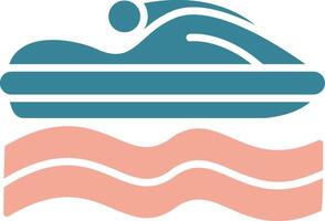 Jet Ski Glyph Two Color Icon vector