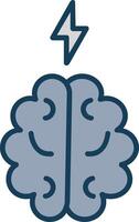 Brain Line Filled Grey Icon vector