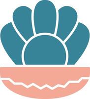 Oyster Glyph Two Color Icon vector