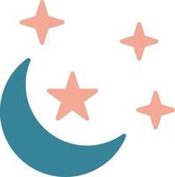 Moon Glyph Two Color Icon vector
